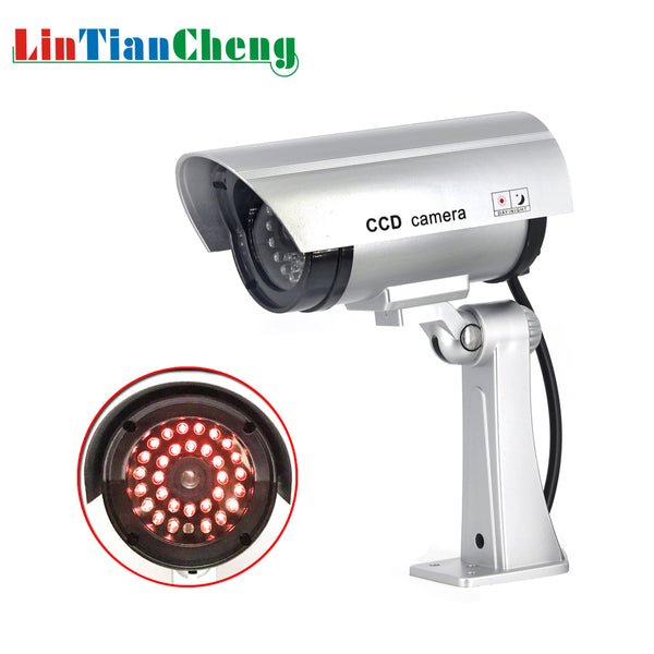 Fake Dummy CCTV Camera Bullet Waterproof Outdoor Indoor Security Surveillance Camera Solar With Led Light Free Shipping