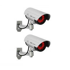 2PCS Dummy Fake Camera CCTV Surveillance Camera Shop Home Security LED Light Simulation Camera Waterproof Outdoor Camera