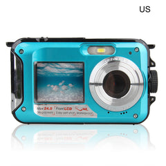 Digital Camera Waterproof 24MP MAX 1080P Double Screen 16X Digital Zoom Camcorder HD Underwater Camera