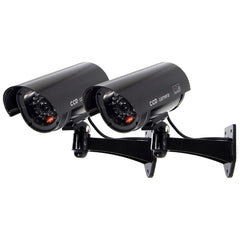 2PCS Dummy Fake Camera CCTV Surveillance Camera Shop Home Security LED Light Simulation Camera Waterproof Outdoor Camera