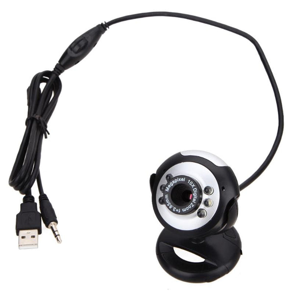 0.5 Mega Pixels 50M 6 LED USB Wired Webcam CMOS Sensor Camera Web Cam with Microphone for PC Laptop Desktop Computer
