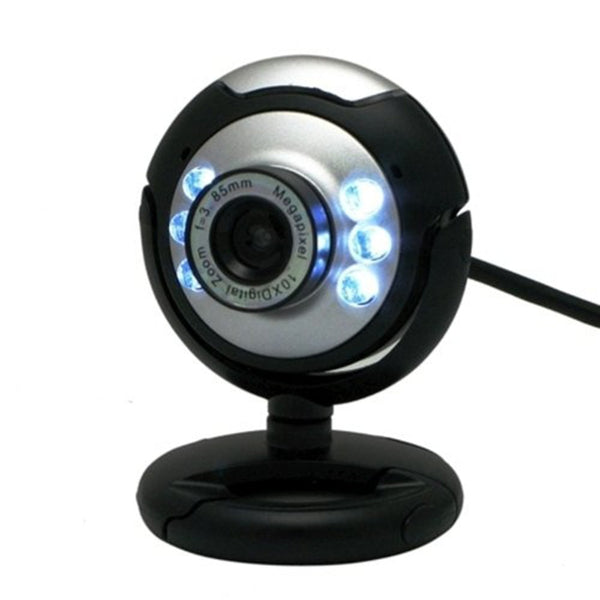 USB Webcam High Definition 12.0 MP 6 LED Night Light Web Camera Buit-in Mic Clip Cam for PC Desktop Laptop Notebook Computer