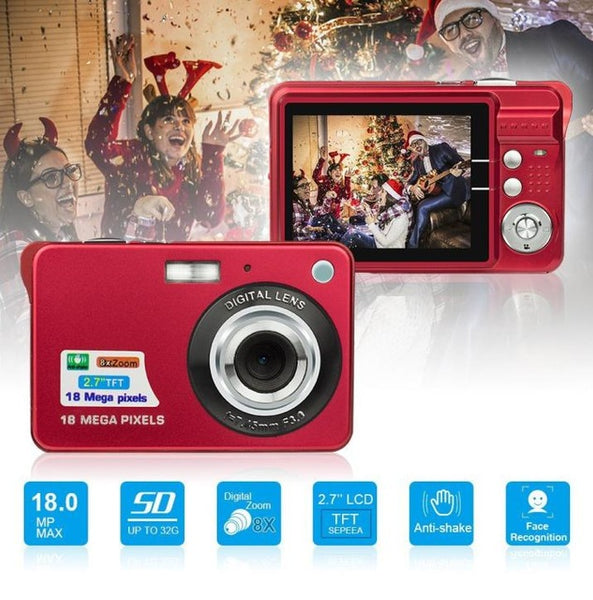 Children Portable Mini Camera 2.7" 720P 18MP 8x Zoom TFT LCD HD Digital Camera Video Camcorder DV Anti-Shake Photo For Kids Gift